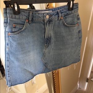 Topshop High Waisted Denim Skirt
